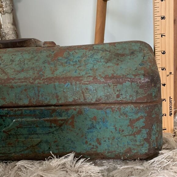 Vintage Distressed And  Rusty Toolbox 
Rustic Farm Industrial Decor - Picture 15 of 16
